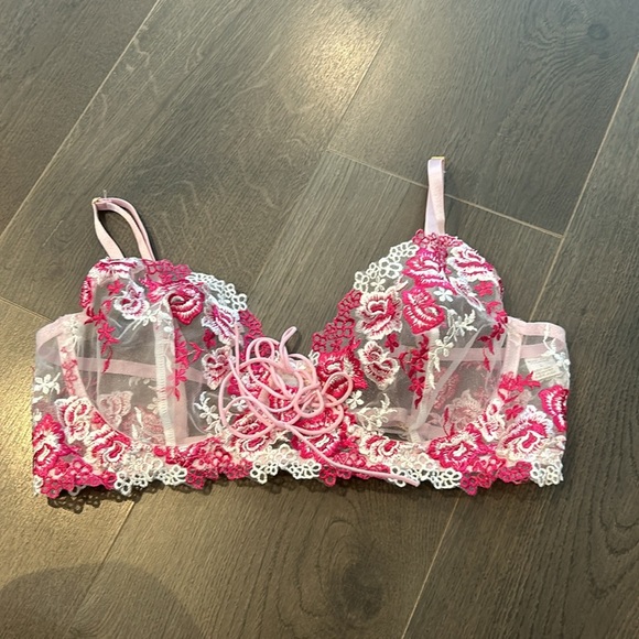 4-Piece Lace Mesh Babydoll Lingerie Set with Garter Belt Size L - Picture 11 of 12